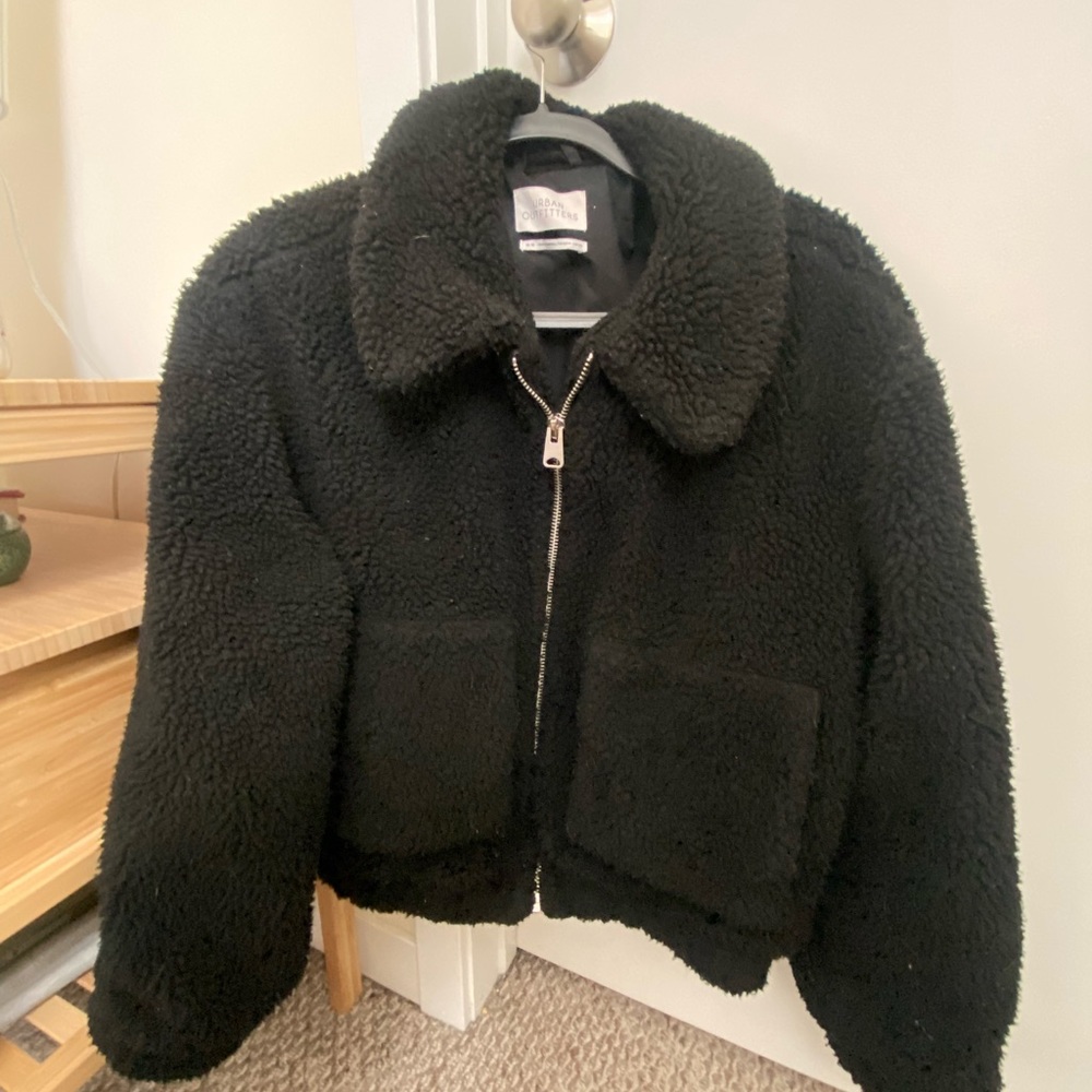 Urban outfitters black puffer jacket